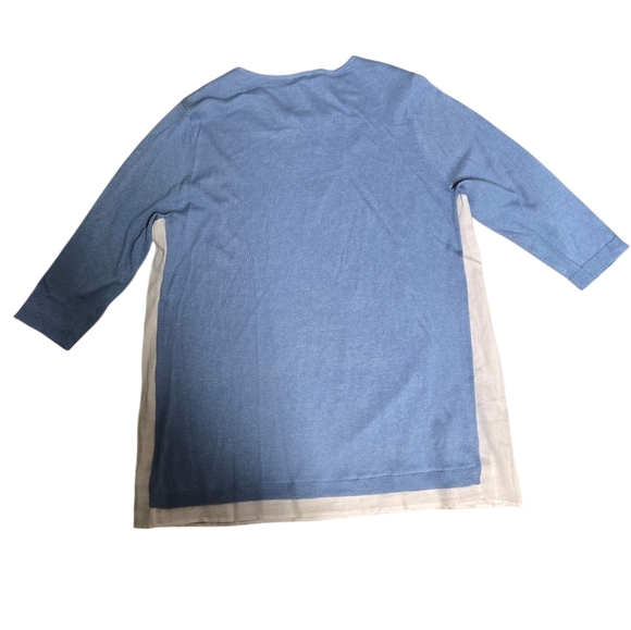 J. Jill Blue And White Blend Linen Tunuc Sweater Size Large - Picture 1 of 4